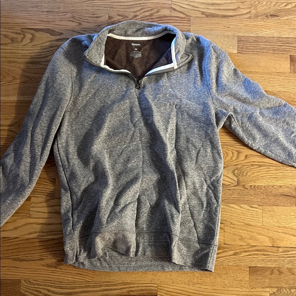 Sonoma Men's Heather Gray Zip-Up Sweater